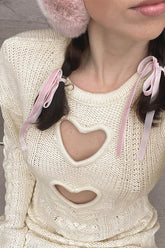 BXOXO - Heart Cutout Backless Cable Knit Dress